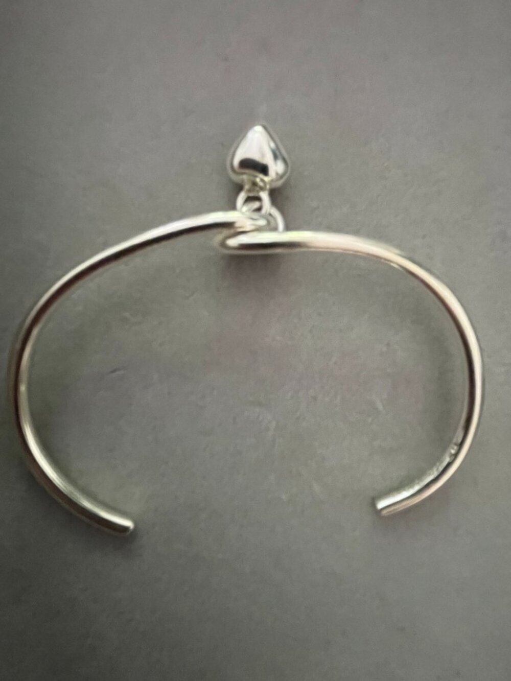 Sterling Silver Cuff Bracelet with Heart